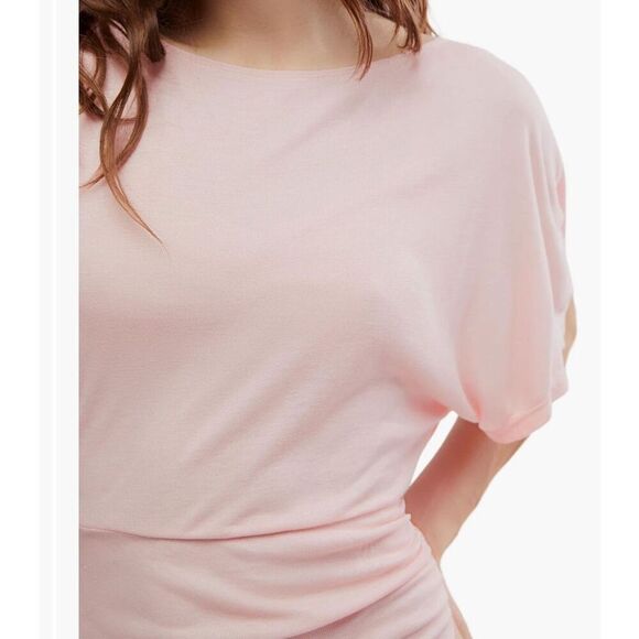 Free People Homebody T-Shirt Bodysuit in pink salt size S NWT - Picture 5 of 5